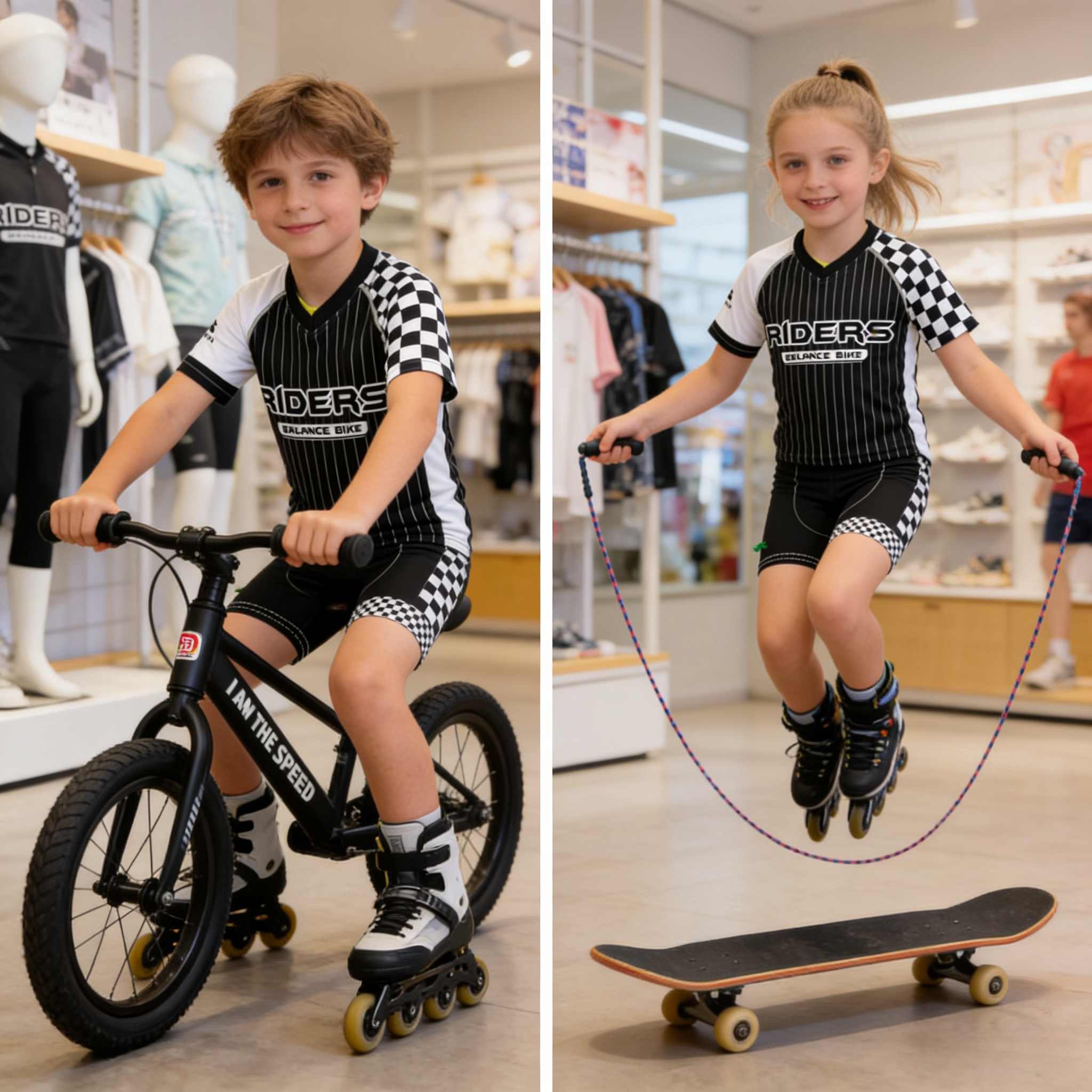 儿童平衡车骑行服短袖运动T恤衫 夏季短袖V领速干透气工厂定制