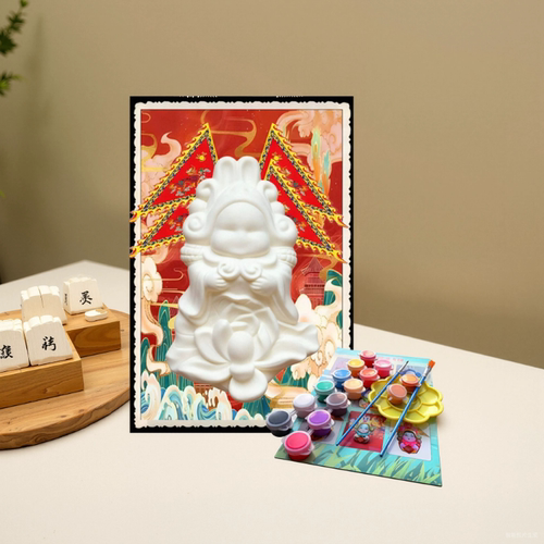 新款中秋节兔爷diy传统非遗文化手工绘画老北京福兔祥兔爷白坯