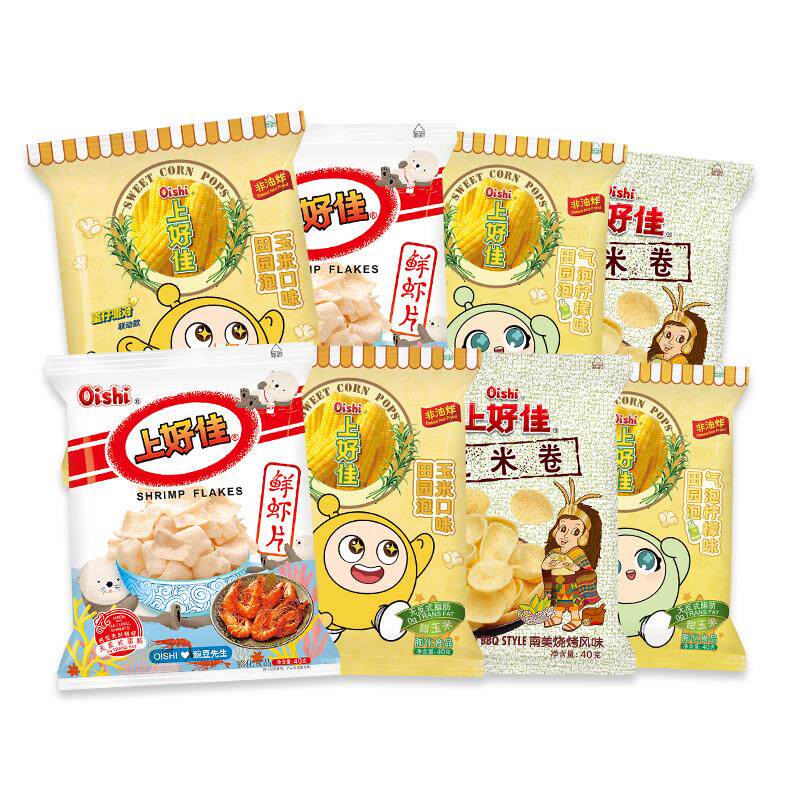 新货官方 田园泡玉米卷气泡柠檬零食40g*8包膨品小吃