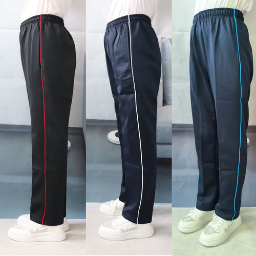 春秋红细条校服裤直筒运动休闲裤