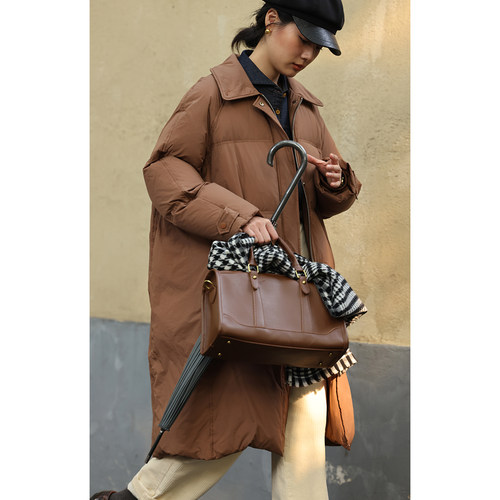 solighter复古长款面包羽绒服