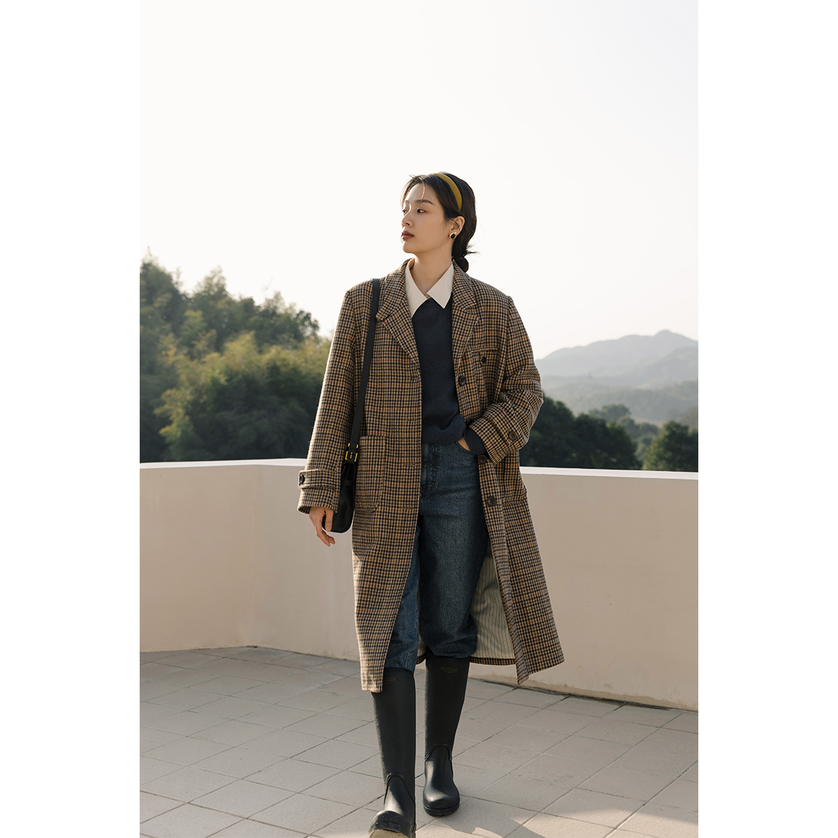 单面呢solighter羊毛中长款