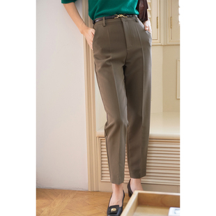 solighter复古宽松九分锥形裤 高腰显瘦休闲西装 裤 子 2025初秋新款