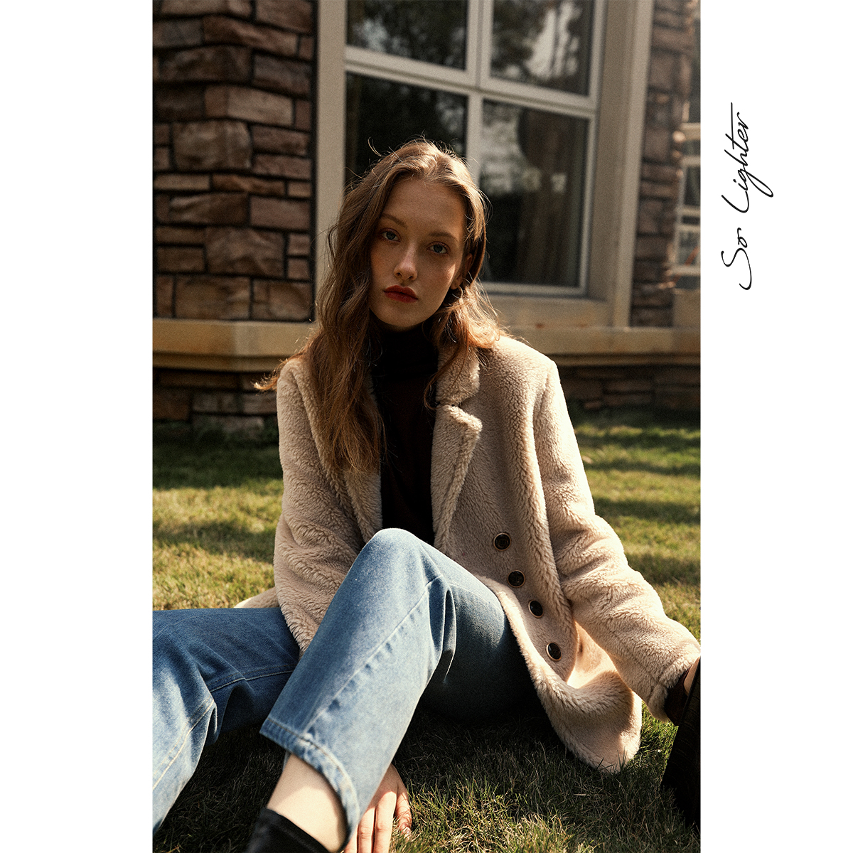 solighter羊毛绒新款西装大衣