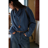 宽松显瘦针织衫 solighter 羊绒浣熊绒堆堆领套头毛衣女秋冬新款