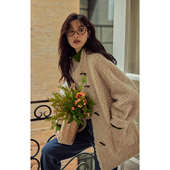 solighter 全羊毛圈圈毛皮毛一体外套女秋冬2025新款 宽松厚外套