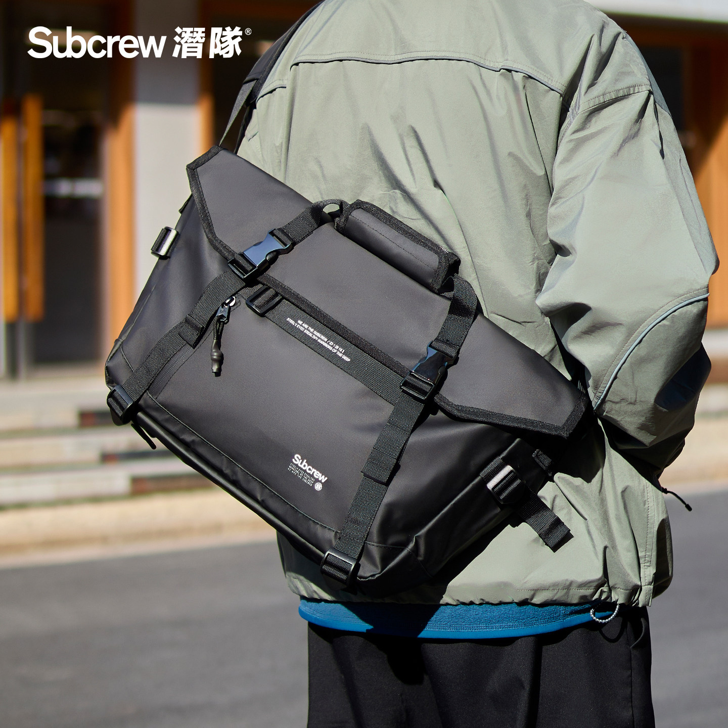 Subcrew男士大容量防水斜挎包休闲百搭邮差包通勤单肩包商务公文,箱包皮具/热销女包/男包,男士包袋,淘宝优惠券,粉丝福利购,淘宝优惠卷