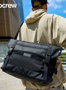 Subcrew男士机能多功能斜挎包大容量骑行通勤邮差包休闲单肩包