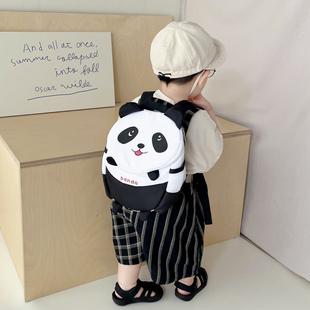 可爱熊猫背包1岁2岁宝宝外出牵引小背包3岁托班早教班小班小书包