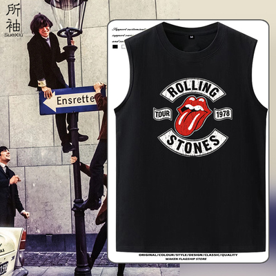 滚石乐队The Rolling Stones周边背心男女纯棉马甲坎肩宽松上衣服