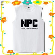 NPC游戏周边创意文字无袖T恤男青少年学生背心衣服纯棉宽松马甲夏