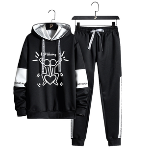 keith haring联名凯斯 哈林周边卫衣套装男女潮秋冬ins宽松上衣服