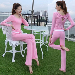 瑜珈服三件套莫尔春夏健身形体练功服 长袖 瑜伽服套装 女显瘦修身