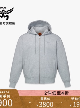 [2件低至4折]MCM ESSENTIAL男式LOGO双罗纹拉链连帽衫休闲卫衣