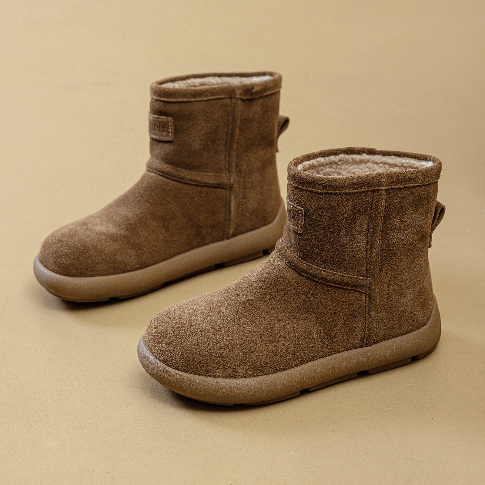 东北真皮休闲加绒雪地靴女2026冬季新款面包棉鞋百搭舒适平底保暖,女鞋,时尚雪地靴,淘宝优惠券,粉丝福利购,淘宝优惠卷