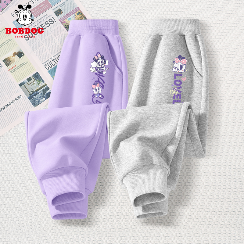 巴布豆女童裤子春秋款2024新款