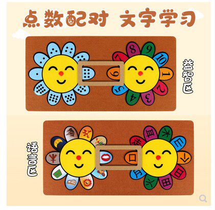幼儿园小中班数学区角数字转盘点数配对语言区创意益智手工玩教具