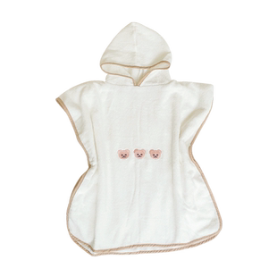 韩国ins儿童浴袍男女童纯棉吸水戴帽斗篷浴巾婴幼儿沙滩保暖毛巾