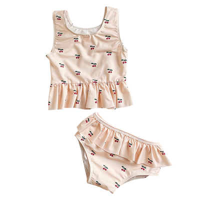 雏袖儿童分体碎花游泳衣