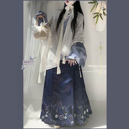 落芸烟暗夜玫瑰]汉洋折衷明制汉服女交领琵琶袖马面裙日常秋新款