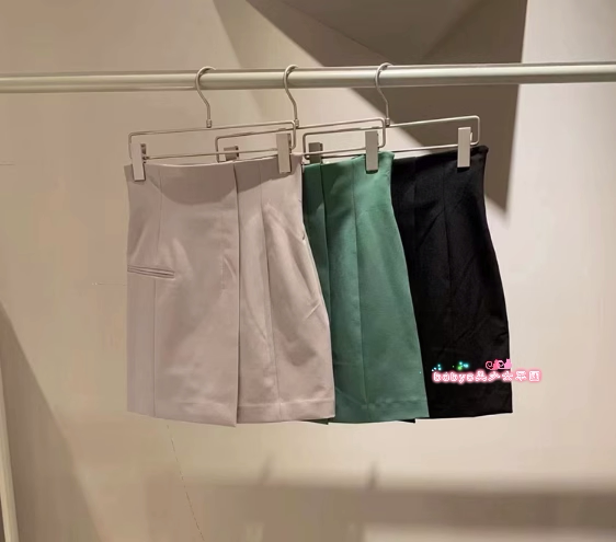 原加裁 秒变漫画腿纯色拉链高腰百搭显瘦a字短款裙裤 swfp232003