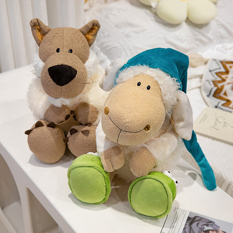 瞌睡羊与披着羊皮的狼丑萌玩偶