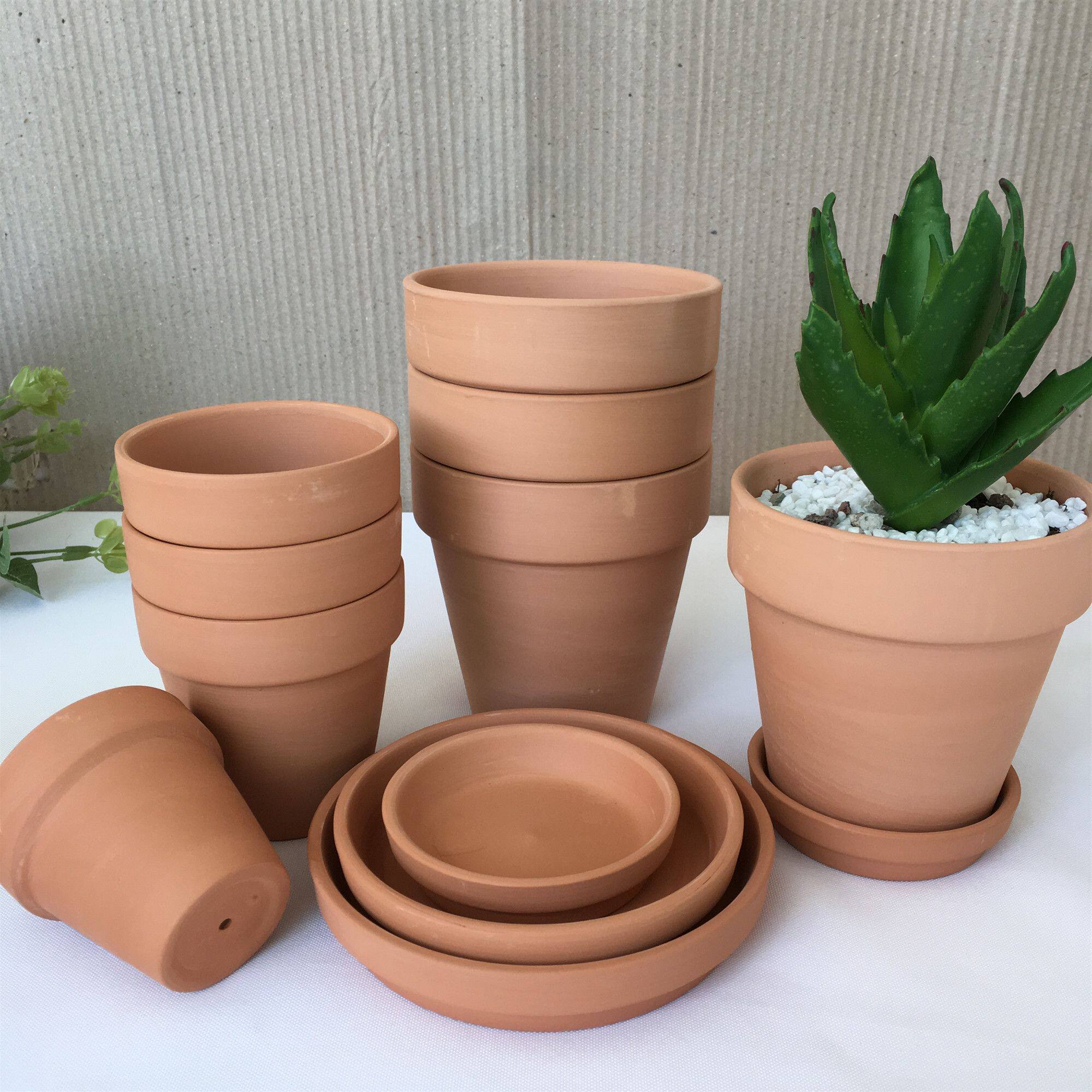 红陶花盆国际圆形花盆 细质陶瓷红陶盆 多肉育苗盆栽透气陶土盆