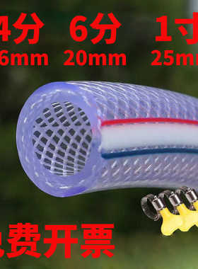 4分6分1寸PVC网纹加厚蛇皮软管灌溉纤维管高压洗车防爆排水家用管