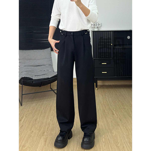 时尚 潮流帅气百搭学院风长裤 春夏季 慵懒风阔腿显瘦西裤 休闲裤 男装