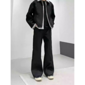 长裤 春夏季 设计感西装 男学院风显瘦微喇裤 子 花纹重磅刺绣垂感西裤