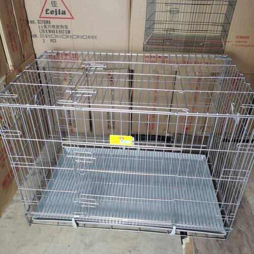 乐佳狗笼猫笼兔笼可折叠包邮防锈烤漆带天窗双扣防逃门带托盘