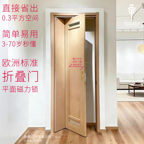 暗藏拉手磁吸折叠门锁