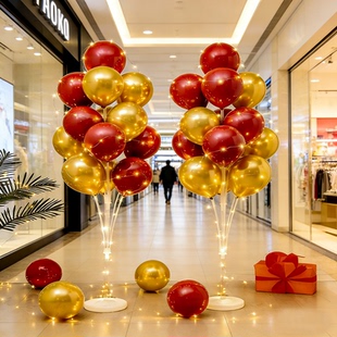 新年发光地飘气球立柱生日周岁派对装饰场景布置氛围开业路引摆件