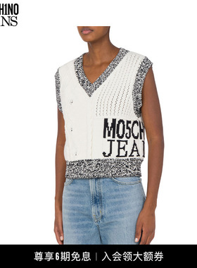 【礼物】M05CH1N0 JEANS  V领高腰针织衫无袖毛衣马甲