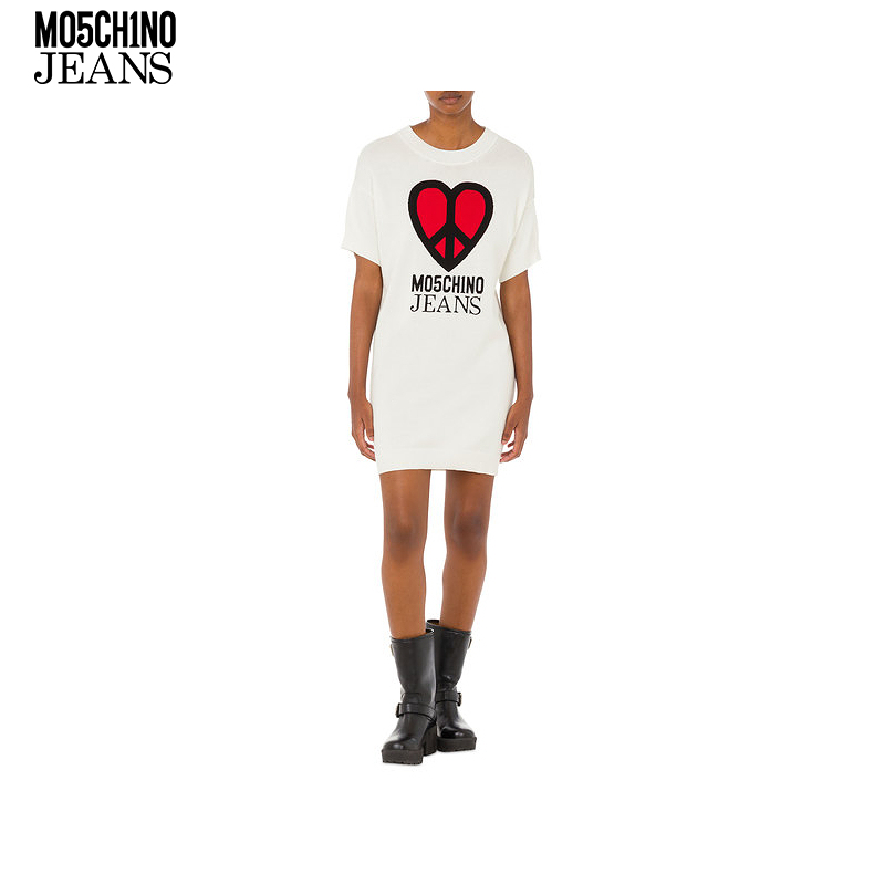 M05CH1N0 JEANS  春夏 女士Peace & Love棉质连衣裙 MOSCHINO