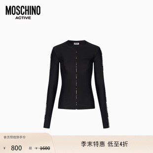 【季末】MoschinoActive 26早春 女士徽标装饰紧身夹克外套