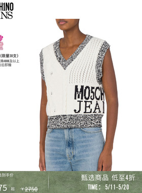 【同价618】M05CH1N0 JEANS  V领高腰针织衫无袖毛衣马甲