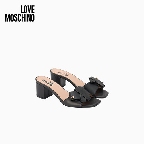 【季末特惠】Love Moschino26春夏 女士蝴蝶结粗跟凉拖高跟凉鞋