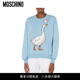莫斯奇诺 Moschino 女士棉质浅春系薄针织圆领套头衫 分期免息