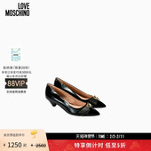 特享倒计时 Love Moschino 25早秋 女士低跟爱心尖头单鞋