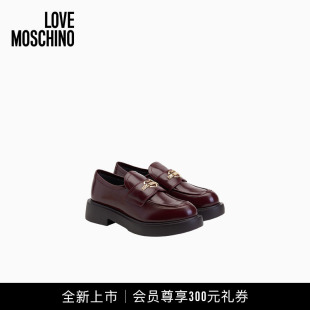 【全新上市】Love Moschino26早秋 女士亮面厚底乐福鞋