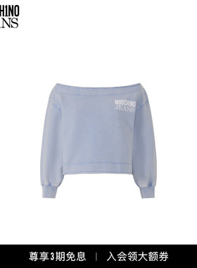 M05CH1N0 JEANS   女士露肩棉质徽标印花运动衫