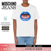 特享倒计时 M05CH1N0 JEANS 女士Mouth Print平纹针织T恤