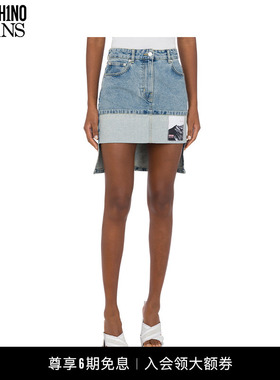 【礼物】M05CH1N0 JEANS  贴布牛仔迷你裙复古丹宁半身裙