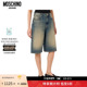 特享倒计时 Moschino Jeans 女士百慕大短裤 徽标贴布牛仔裤