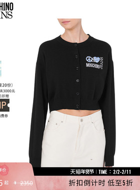 【特享倒计时】M05CH1N0 JEANS 女士爱与和平复古印花高腰针织衫