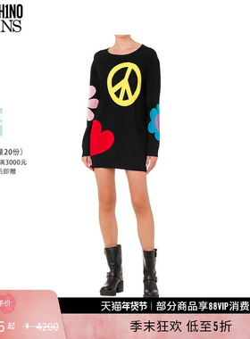 【礼物低至5折】M05CH1N0 JEANS  女士正面刺绣长袖连衣裙