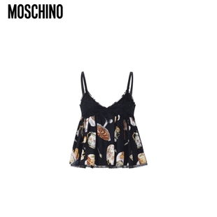 Moschino 女士印花丝缎吊带上衣 莫斯奇诺 25早秋