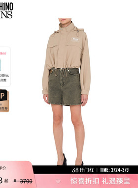 【礼物】M05CH1N0 JEANS   25早春女士泽西风尼龙裁剪风衣