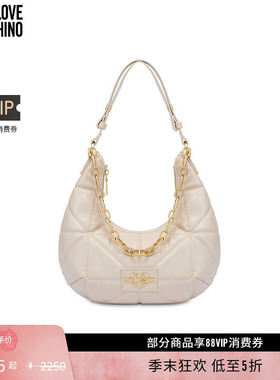 【礼物低至5折】Love Moschino 女士GEOMETRIC QUILTED单肩腋下包